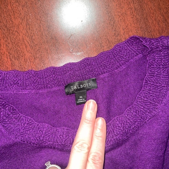 Talbots SCALLOP TRIM PULLOVER SWEATER - Picture 3 of 7